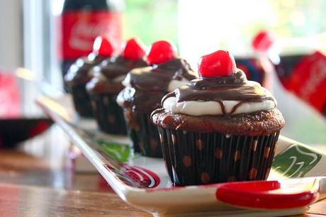 Chocolate Cherry Coke Cupcakes