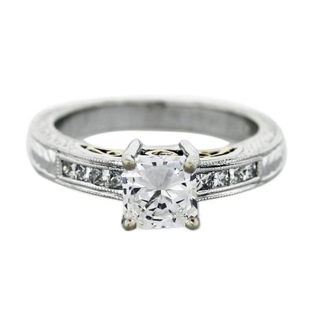 Natalie k engagement ring, square engagement ring, square diamond engagement ring