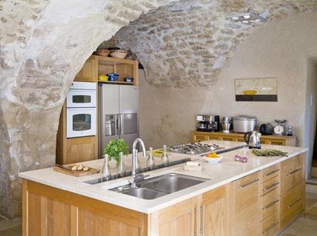rustic stone kitchen in Provence