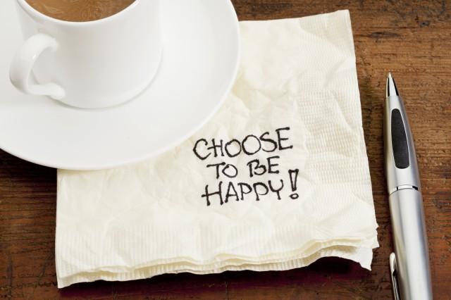 choose to be happy on a napkin