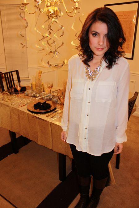 white collarless shirt from fred segal 