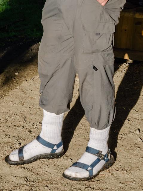 white socks worn with teva sandals 