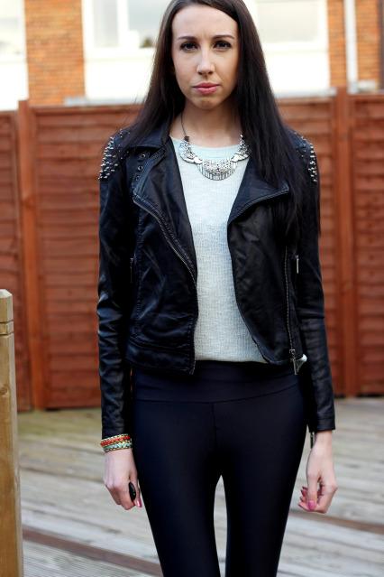 glamorous studded biker jacket