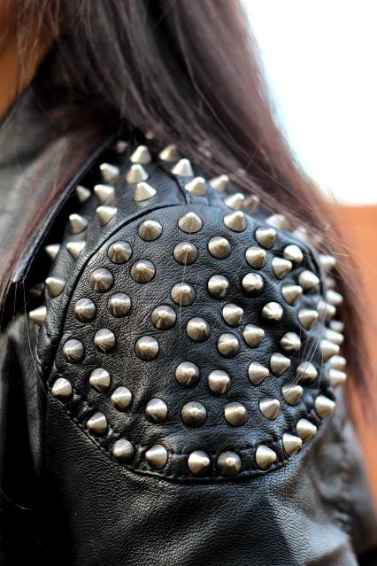 glamorous studded biker jacket