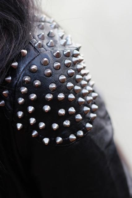 glamorous studded biker jacket