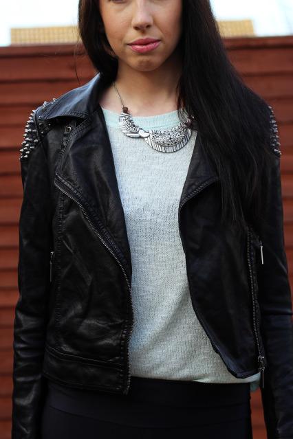 glamorous studded biker jacket