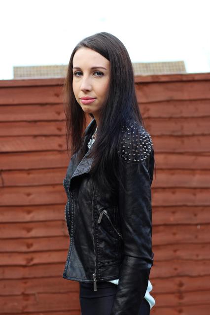 glamorous studded biker jacket