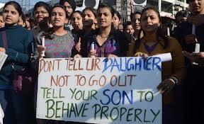 Protestors holding a sign in New Delhi