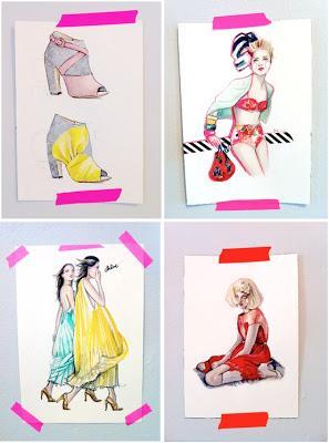 katie rodgers, paperfashion, illustration, fashion
