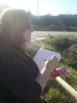 Writing outdoors, 