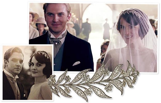 Downton Abbey Wedding, downton abbey jewelry, lady mary tiara, lady mary wedding