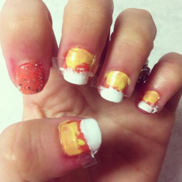 Tutorial: Candy Corn Nails