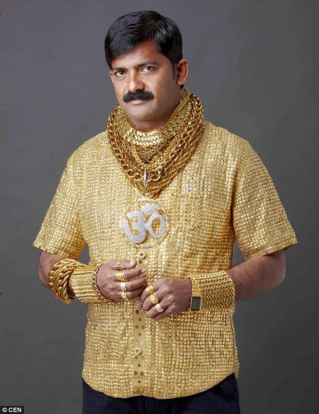 datta phuge, gold shirt, indian man gold shirt, datta phuge gold shirt, indian guy gold shirt