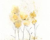 Fields of Love / watercolor print / gray and yellow / gray and yellow / Archival Print - kellybermudez