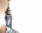 Silver ice metal crystal long earrings Ethnic silver silver ETNS04 made to order etsyitaliateam - miamacreazioni