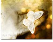 Sparkly Butterfly - Celestial Art Print, Sparkly Lights, Bokeh Photography, White Gold Lights, Night Lights - AgaFarrell