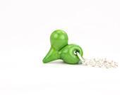 Green Lime Neon Summer Fresh Lampwork Heart Necklace - Thebracelettree