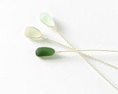 Stemmed Sea Glass in Aqua Green White - Ocean Home Decor - Modern Minimalist - Coastal Living Style - Exclusively Lili D Magpie Creations - LiliDMagpieCreations