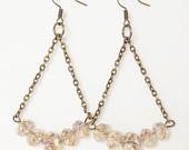 Light Topaz Faceted Glass Vintage Bronze Earrings - Gift for her, Gift idea, For Her - CoolWaterGems