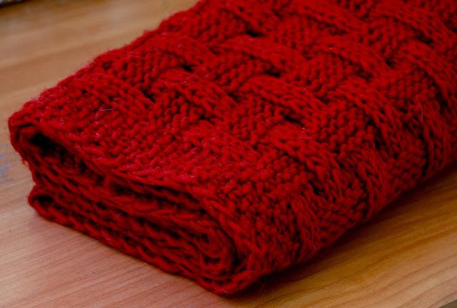 Basketweave Knitted Infinity Scarf