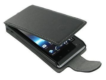 PDair Leather Flip Case for the Sony Xperia J - Black
