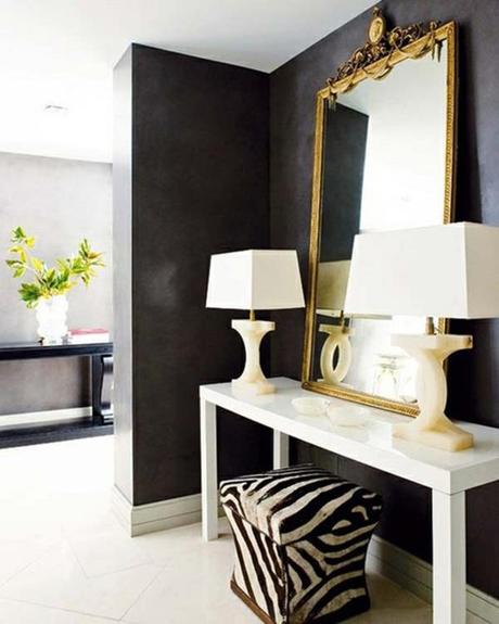 using black in an entryway