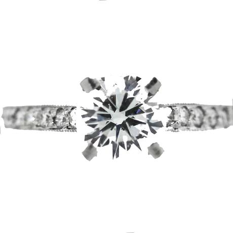 One Carat Round Diamond Colorless Engagement Ring with GIA Certificate