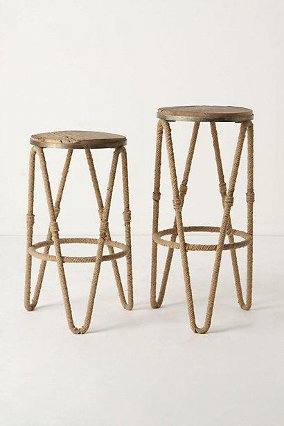 Reata Barstool - A Stool Made of Wood, Iron and Twisted Rope.