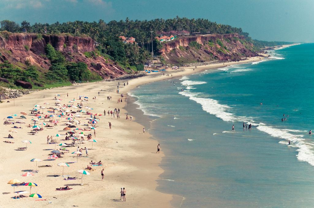 Amidst a beach and water spring in Varkala