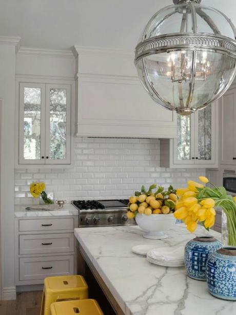 NookAndSea-White-Kitchen-Mustard-Yellow-Blue-Combo-Lamp-Light-Pendant-Chandelier-Metal-Clean-Crisp-Tile-Lemons-Daffodils