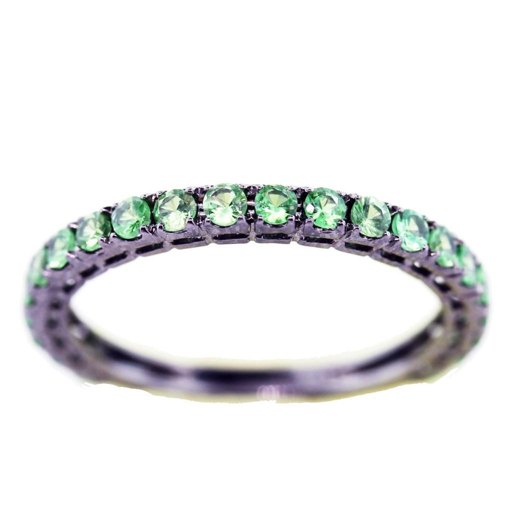 tsavorite garnet ring, stacking ring, gemstone stacking ring, birthstone eternity ring