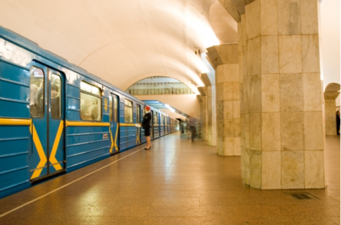 (Kyiv Metro station.)