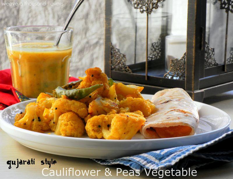 Guajarati style Cauliflower & Peas Vegetable2