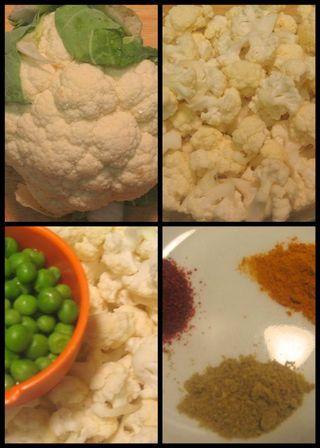 Cauliflower & peas vegetable - collage1