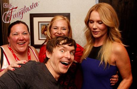 Getting photo bombed by Marshall Allman (who played Tommy Mickens in HBO's True Blood). With Lenore Mills, Rachel Tsoumbakos and Tara Buck (Ginger)