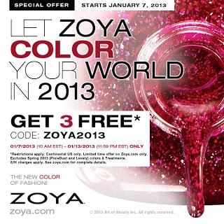 Get 3 Zoya Polishes for FREE!!! Lots of Swatches!!!