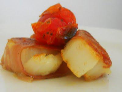 Tasty Tuesday - Scallop and Prosciutto Appetizer with Roasted Tomatoes