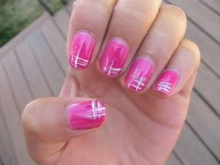 NOTW: Hot Pink and Cross Hatching! (plus toe designs!)