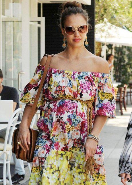 jessica alba floral summer dress