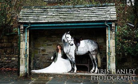 Horse and bride lifestyle photography Chris Hanley