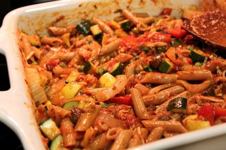 Healthy Baked Penne with Roasted Vegetables