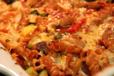 Healthy Baked Penne with Roasted Vegetables