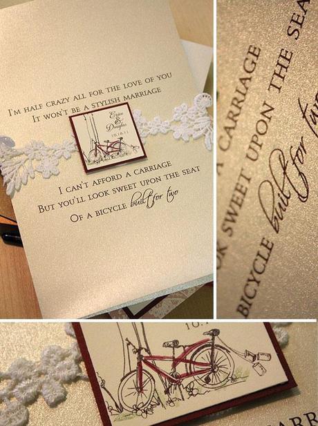 Vintage inspired wedding invite from Momental Designs