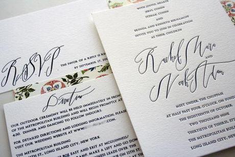 vintage calligraphy wedding invite via oh so beautiful paper blog
