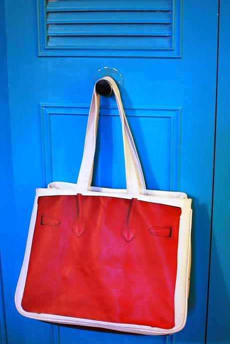 thursday friday red birkin bag back view