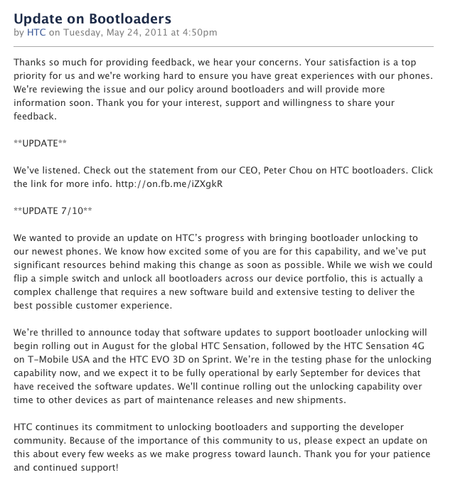 HTC Unlocked Bootloaders