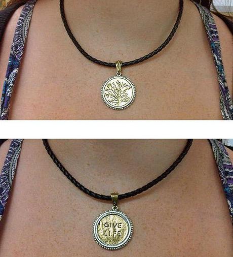 reversable vintage tree necklace