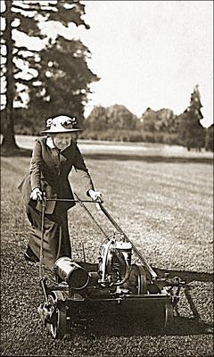 My granny mowing the grass, is that organic or not?