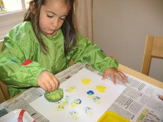 Print making using vegetables