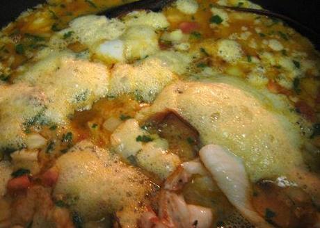 Bouillabaisse - Add all the fish and boil